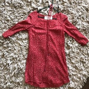 3/4 sleeve salmon red dress or tunic